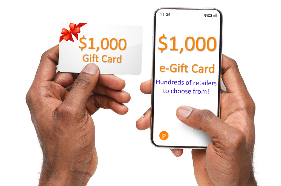 1000$ gift card (various retailers)
