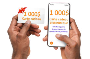 Carte cadeau 1000$ (plusieurs détaillants)