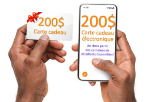 Carte cadeau 200$ (plusieurs détaillants)