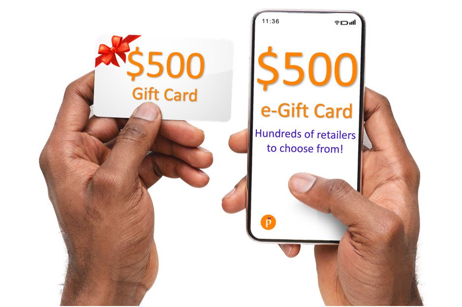 500$ gift card (various retailers)